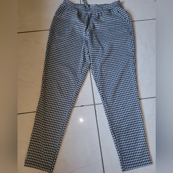 Black and White Checkered Pants Size L - Picture 1 of 7